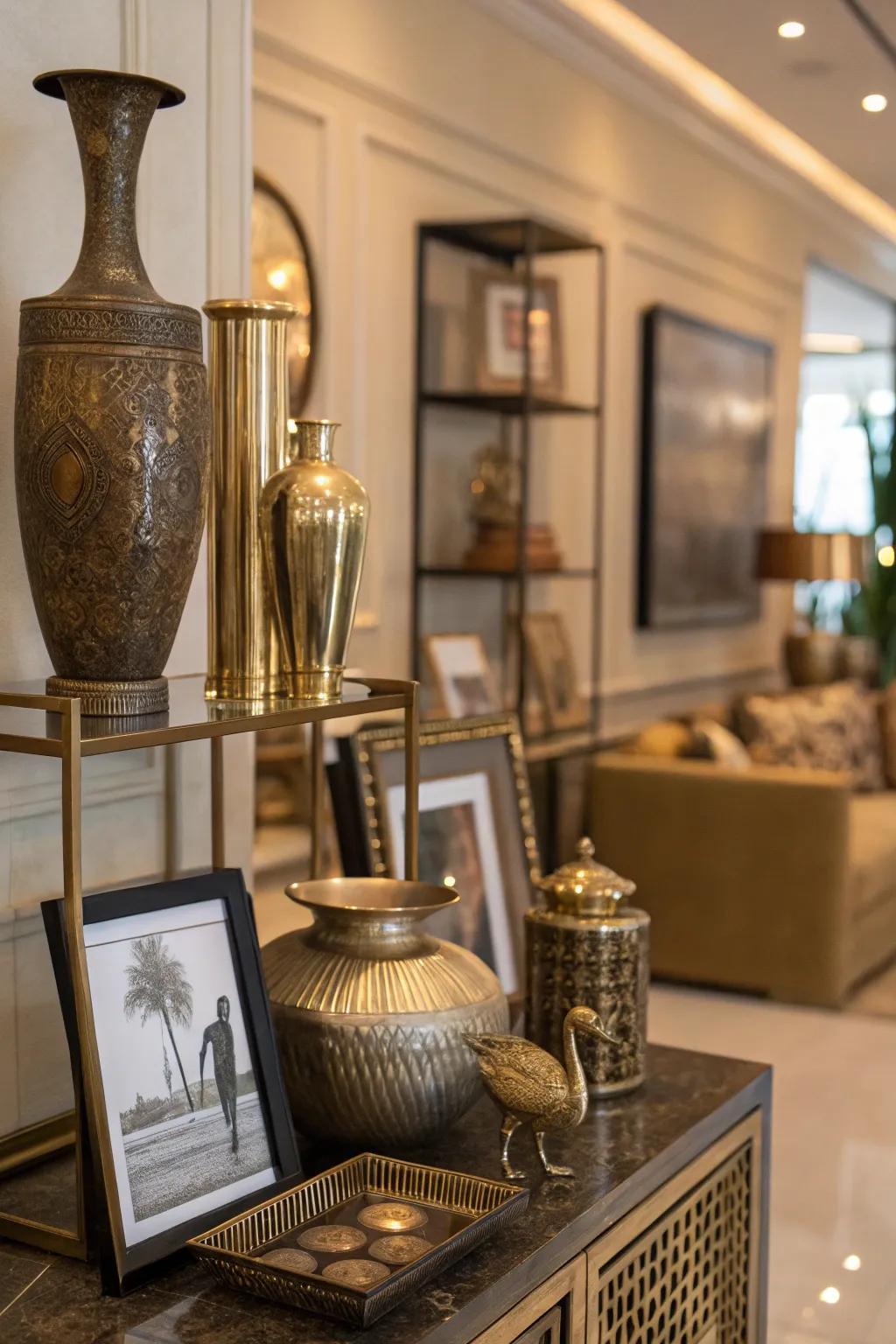 Metallic finishes bring shine and elegance to your décor.