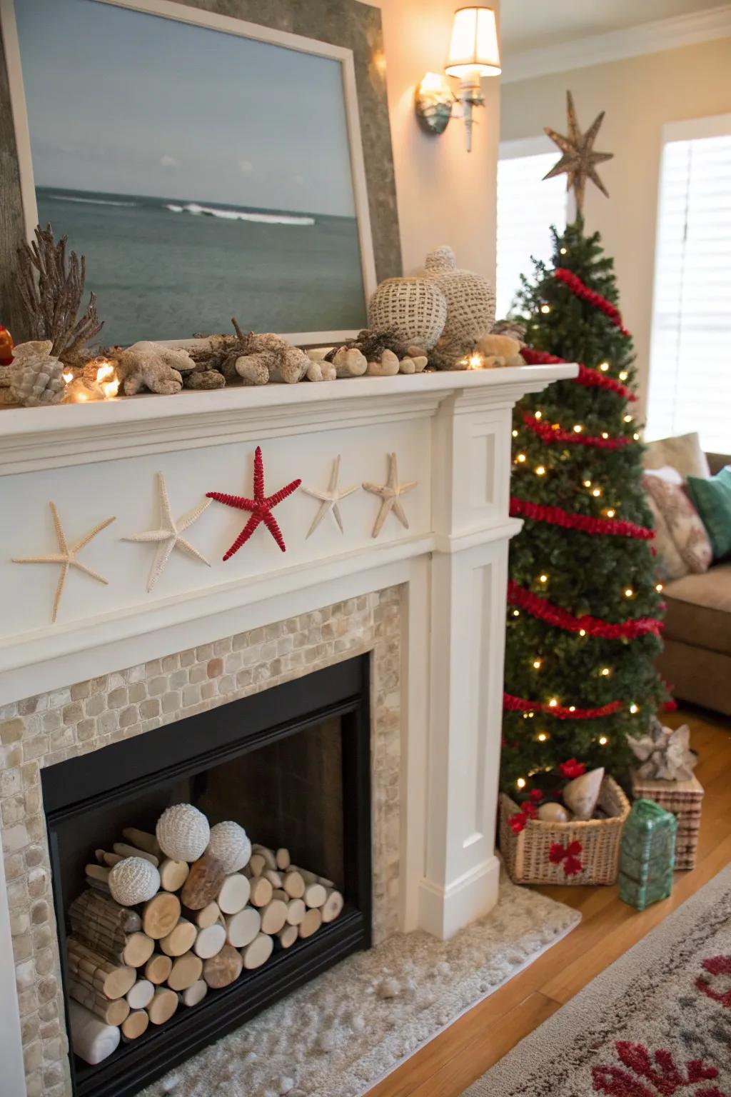 Coastal elements introduce a seaside revision to Yuletide.
