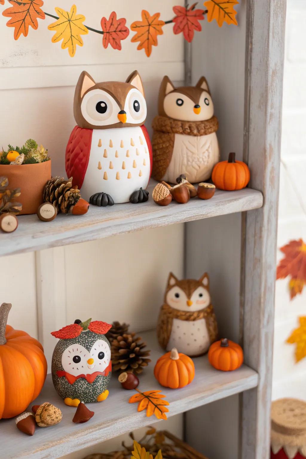 Add a whimsical vibe with enchanting woodland creature decor.