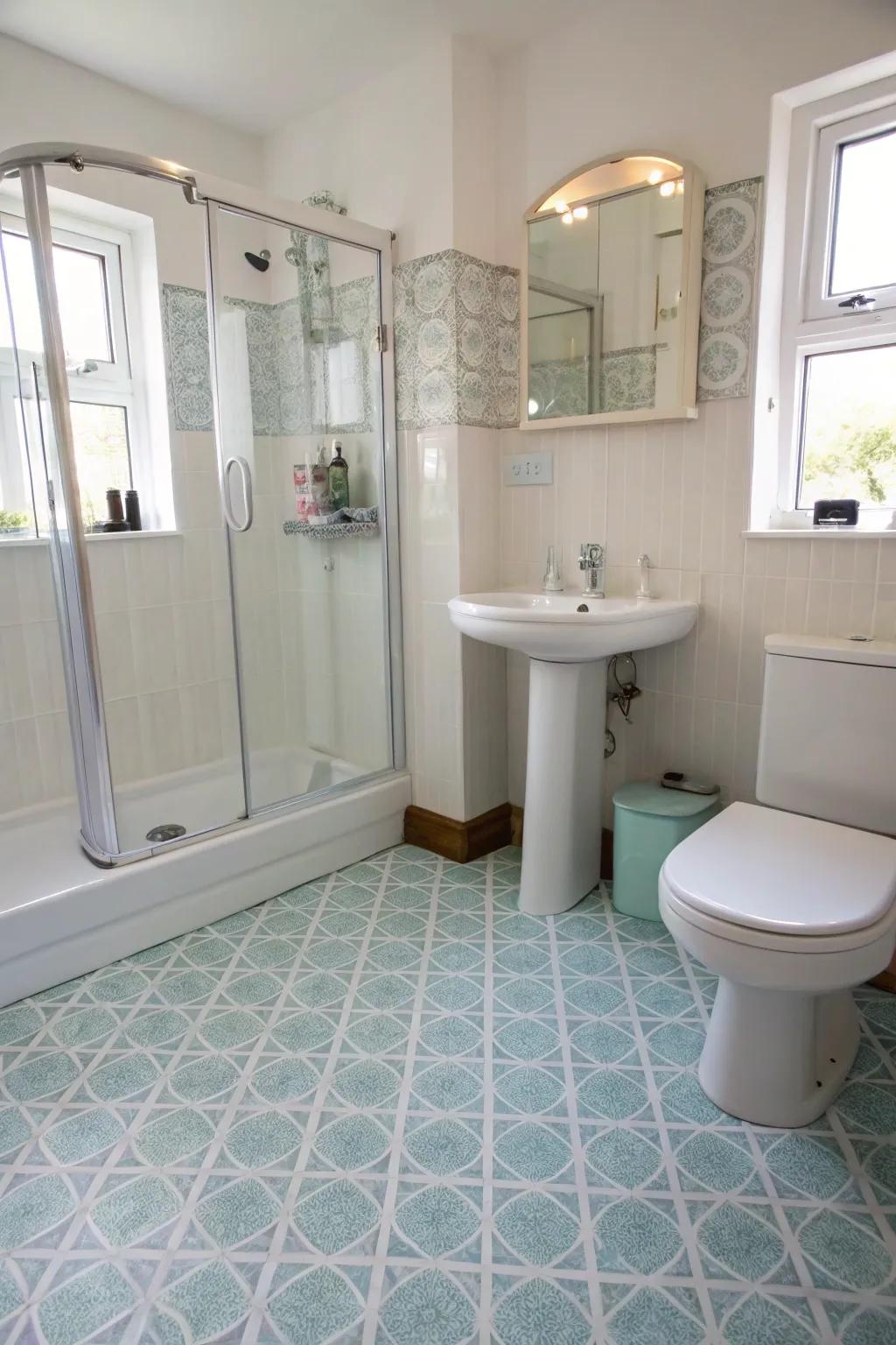 Vinyl flooring provides practicality and style.