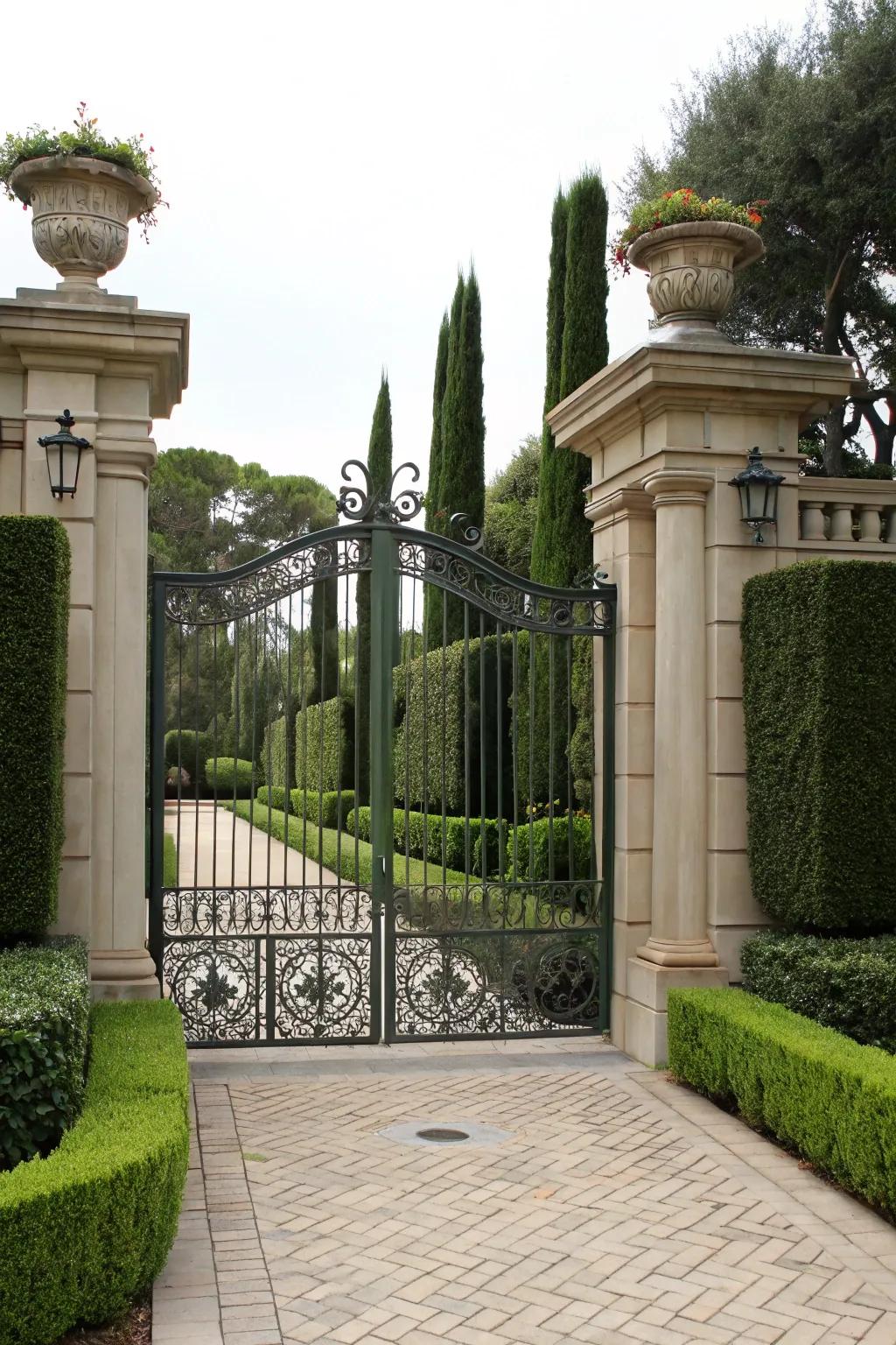 A gated entrance gives assurance and safety.