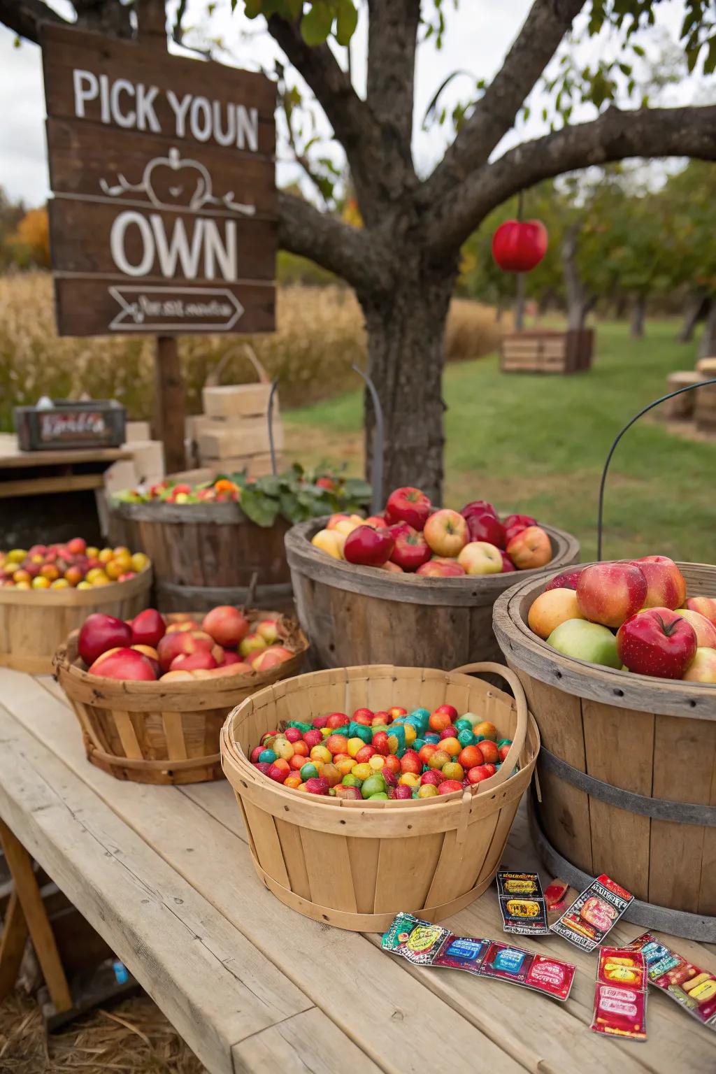 An individually picked snacks point delivers a sugary and interactive festivity feature.