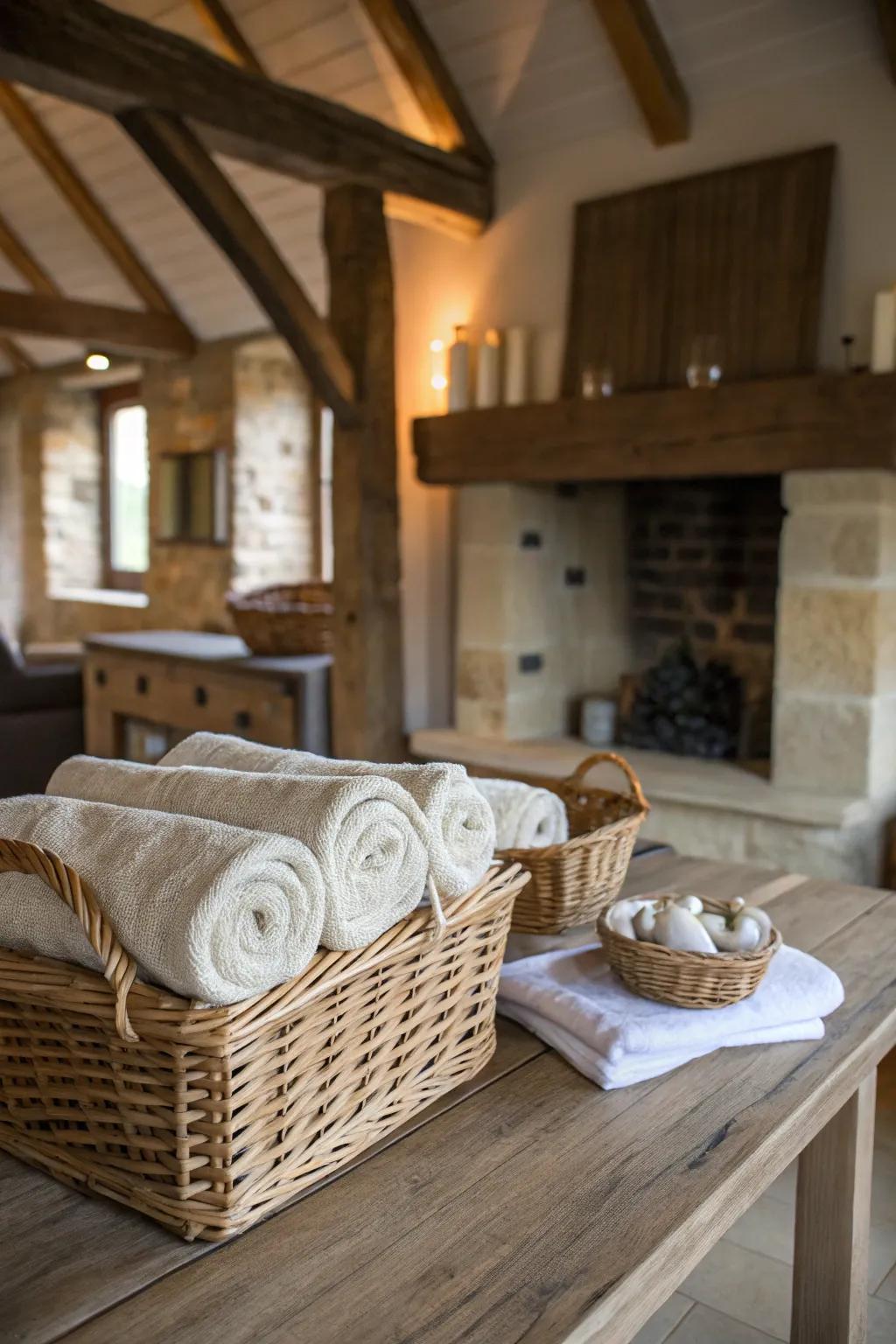 Wicker and throws add relaxation.