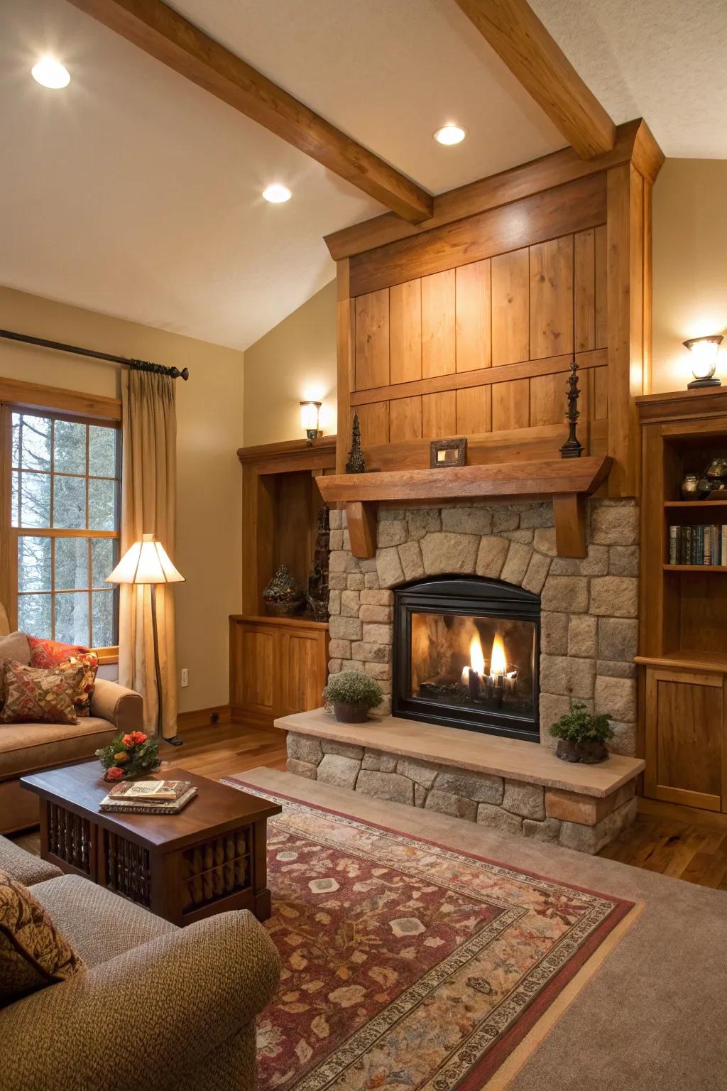 Timber borders provide a snug, finished appearance.