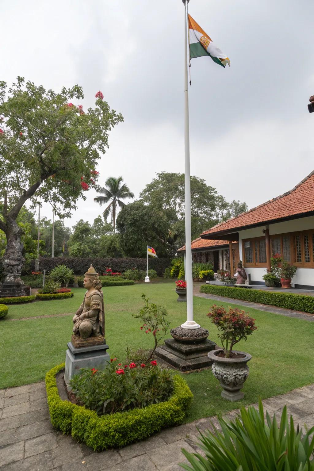 Cultural touches personalize and enhance flagpole settings.