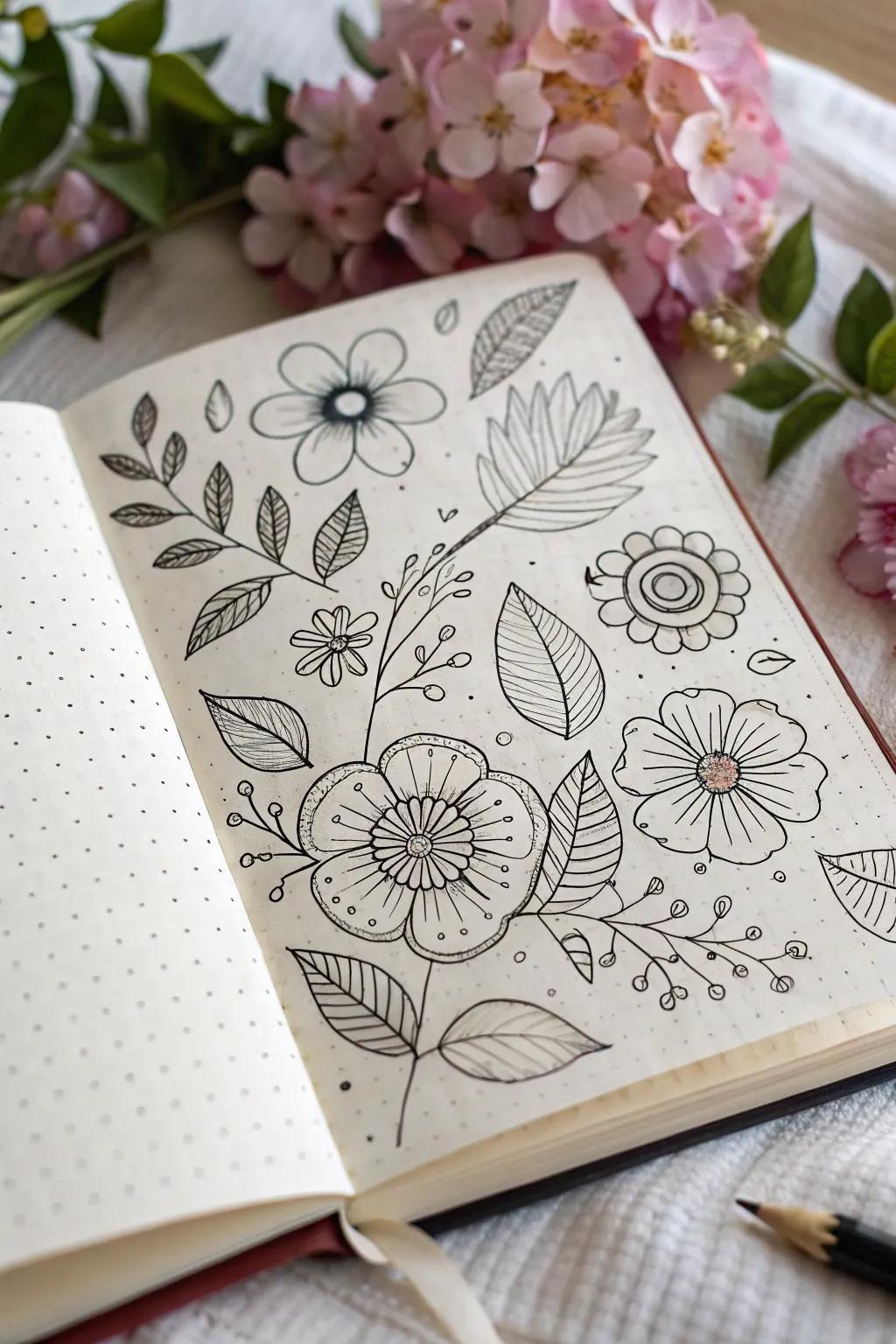 Stacked blooms add dimension and depth to your art.