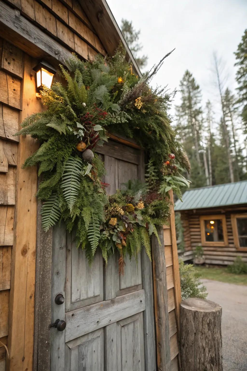 Mystical charm with an enchanted woods wreath.