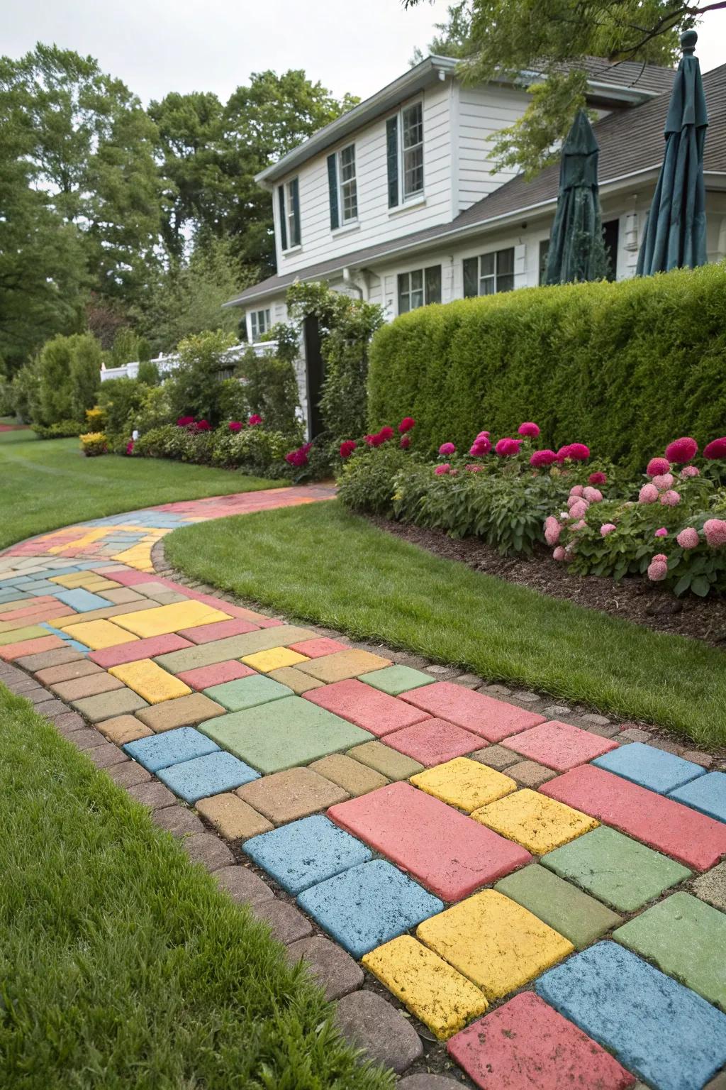 Striking block colors can transform your front yard.