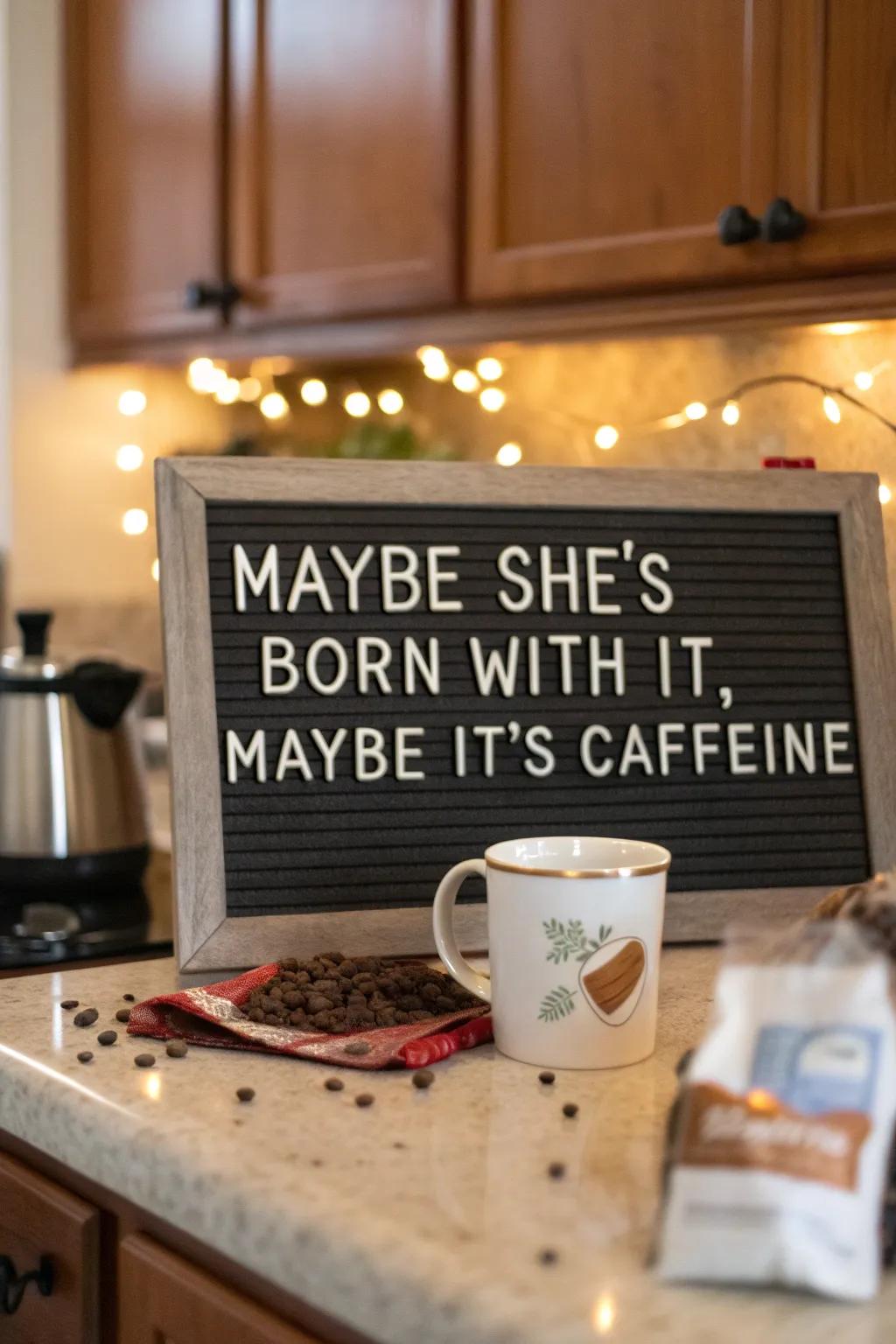 A humorous nod to life's little essentials.