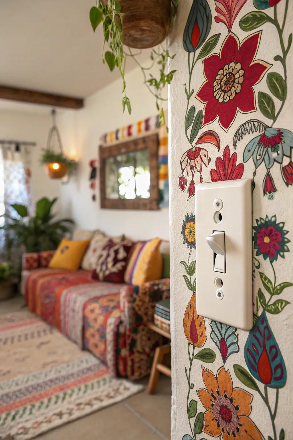 These striking floral designs on a cover will definitely add a splash of color.