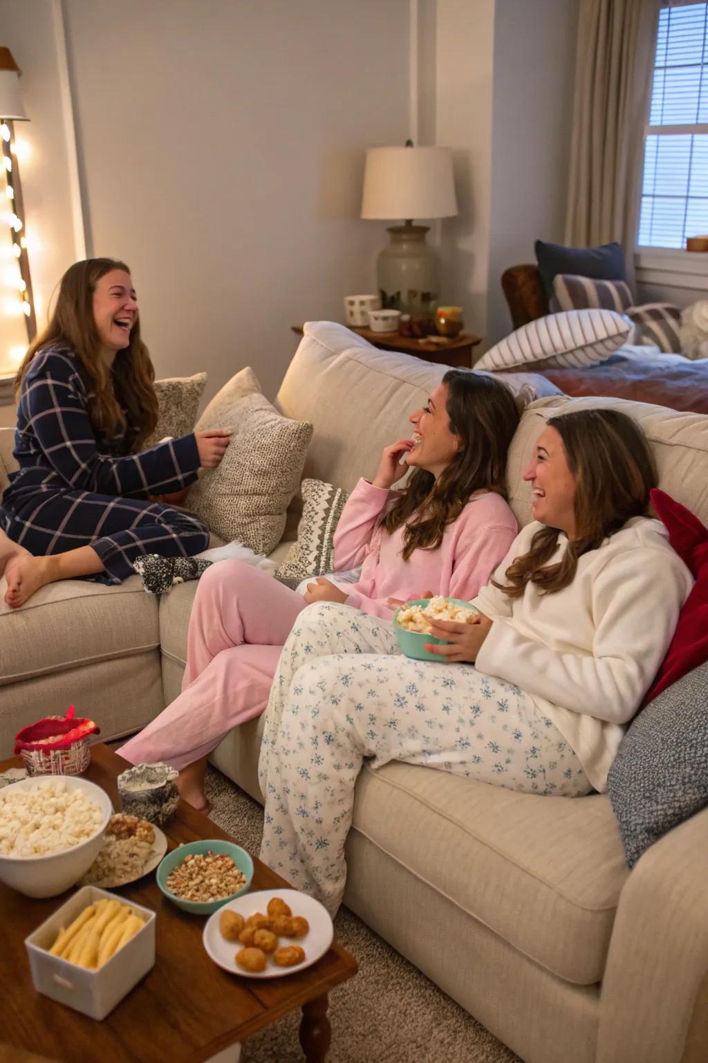 A laid-back slumber party for a relaxed and fun-filled Galentine's Day.