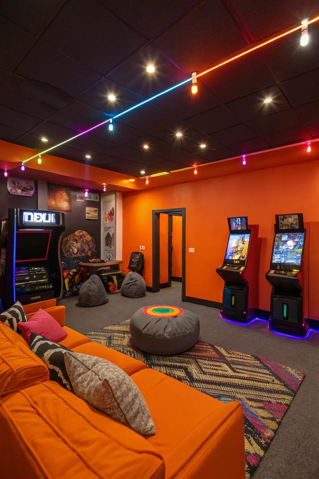 Dynamic tangerine hues stimulate enthusiasm and creativity.