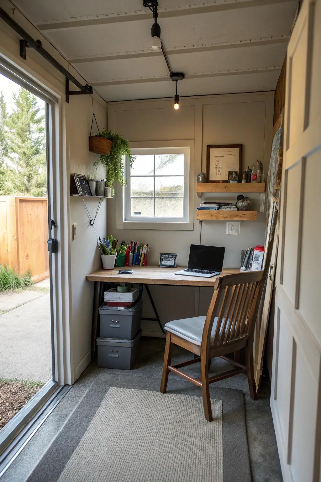 Small home work areas maximize productivity in small spaces.