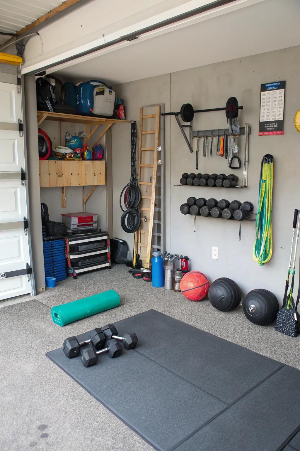 A home gym offers convenience and motivation to stay fit.