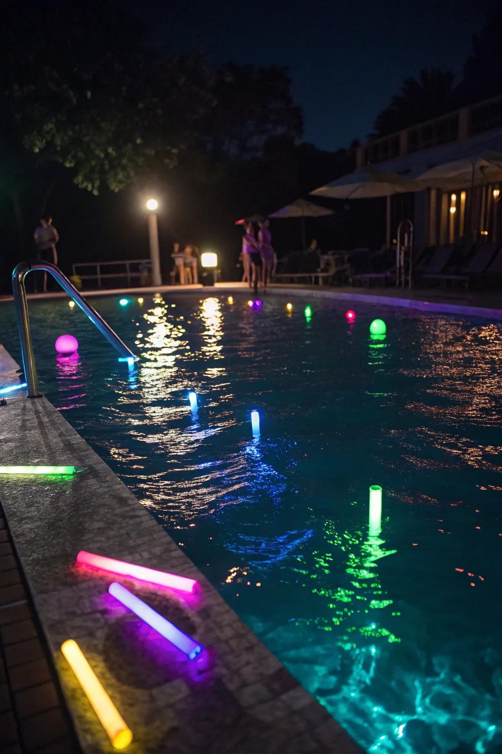 Dive into a magical glow-in-the-dark pool party.