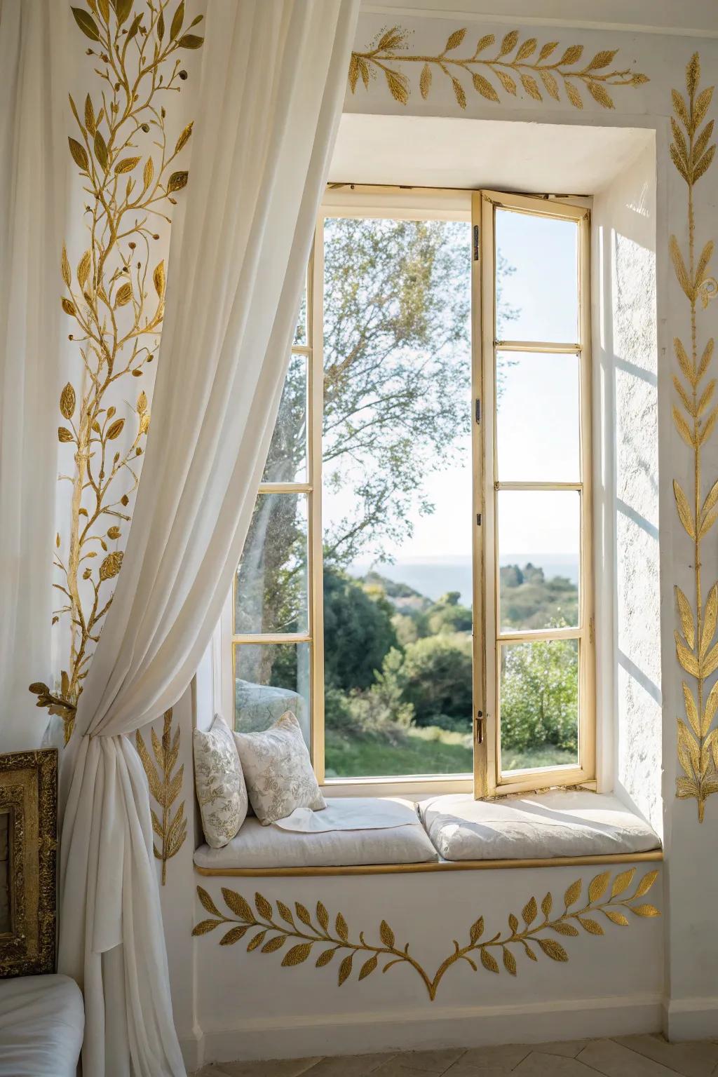 Frame your view with elegance using gold leaf.