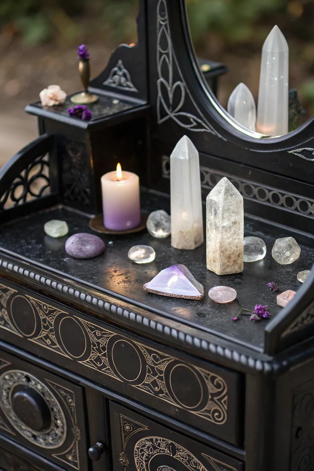 Crystals incorporate beauty and positive energy to your dressing table.