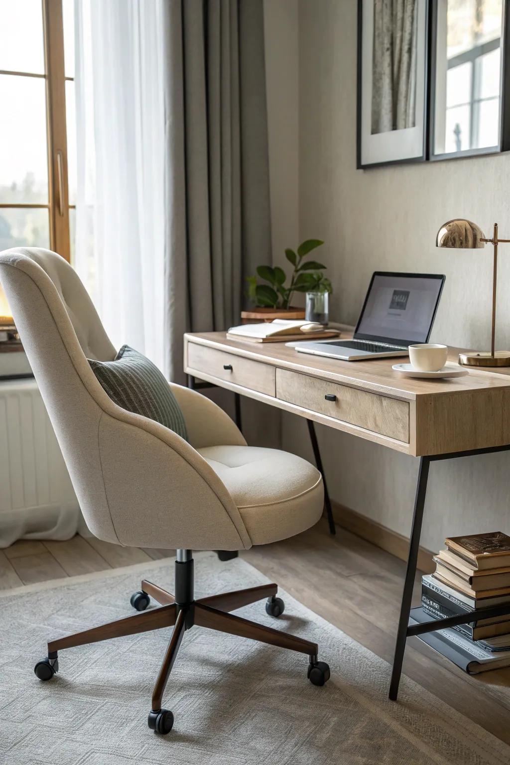 An chair and supports.