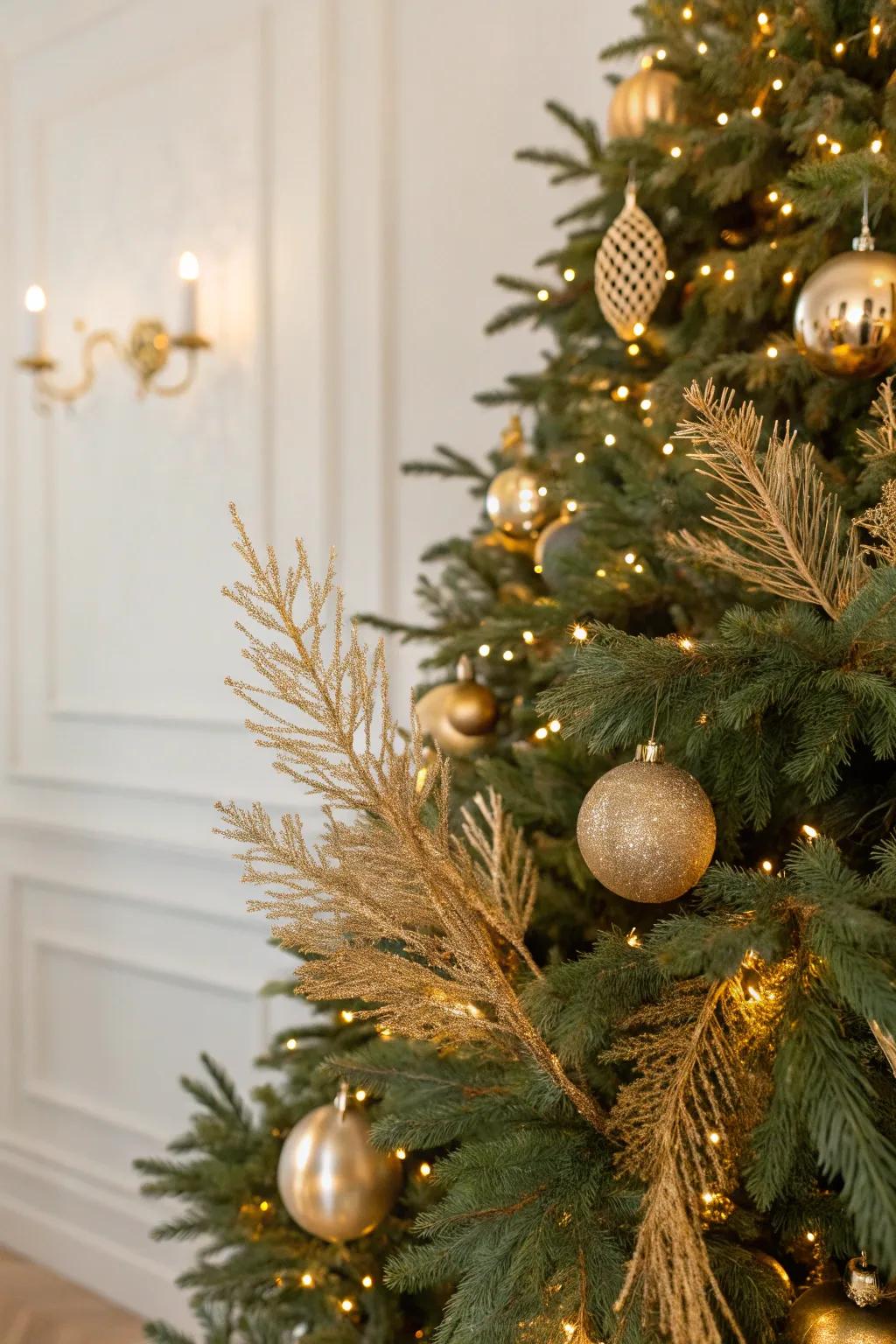 Gold branches contributing a delicate shimmer