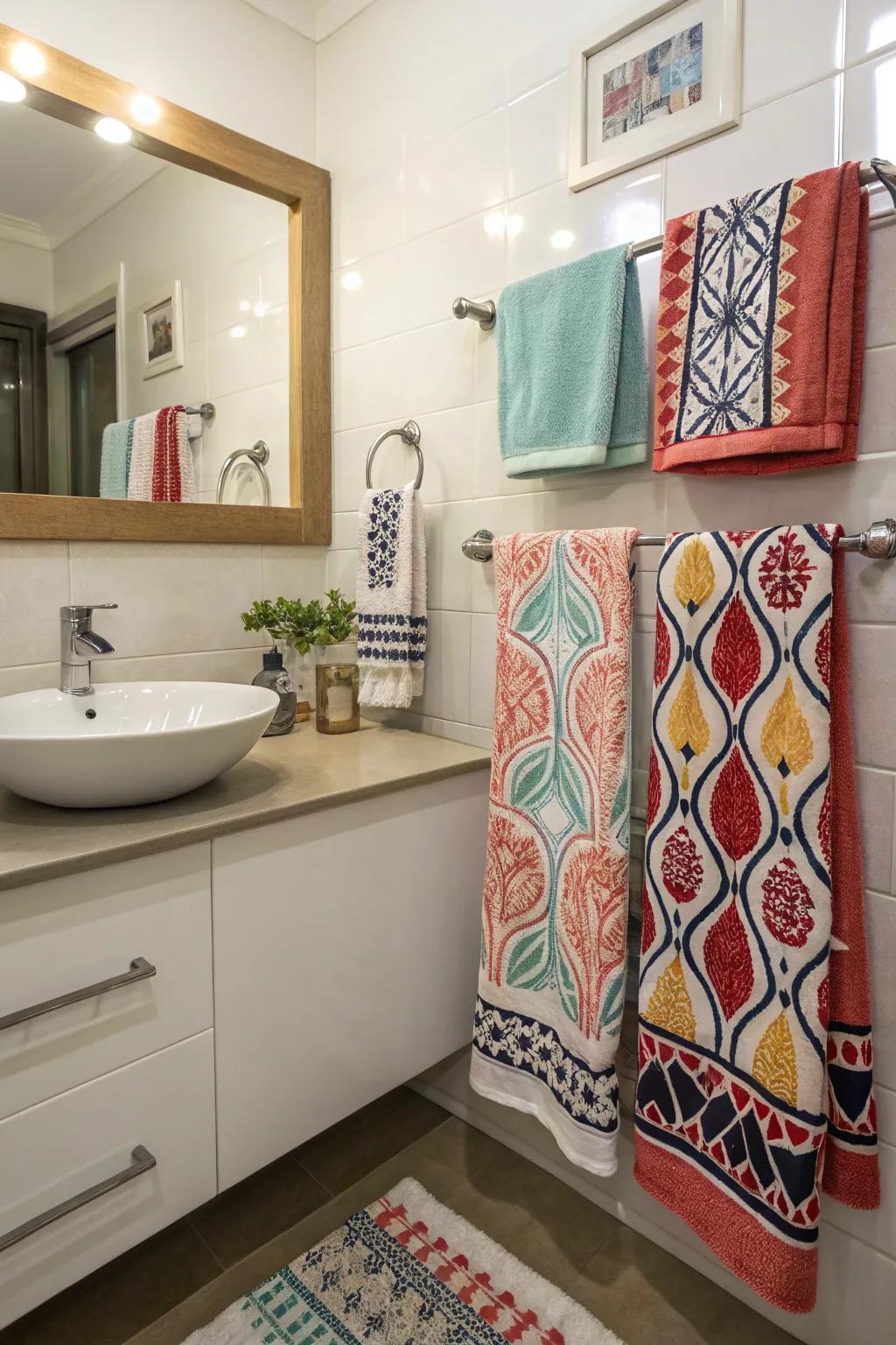 Bold patterns bring energy and interest to your bathroom.