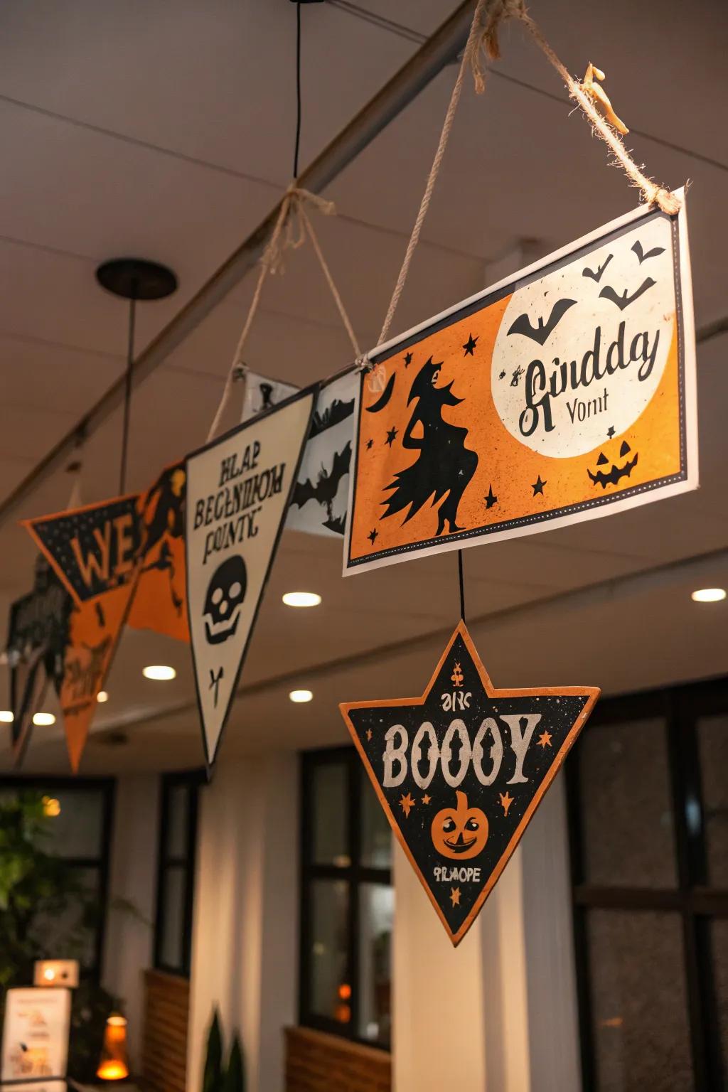 Drifting signs produce an ethereal Halloween ambiance.