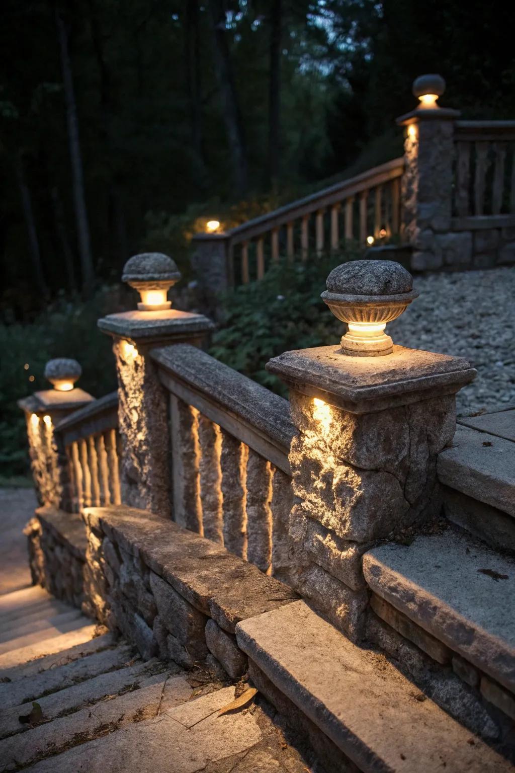 Hidden Glow in Stone Fixtures for a mysterious touch