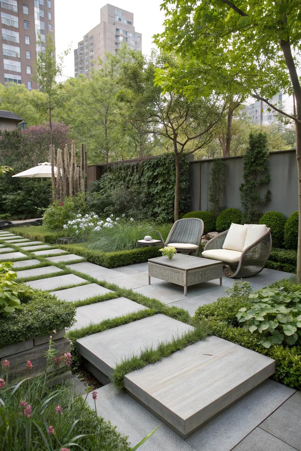 Cement offers affordability and versatility in hardscape design.