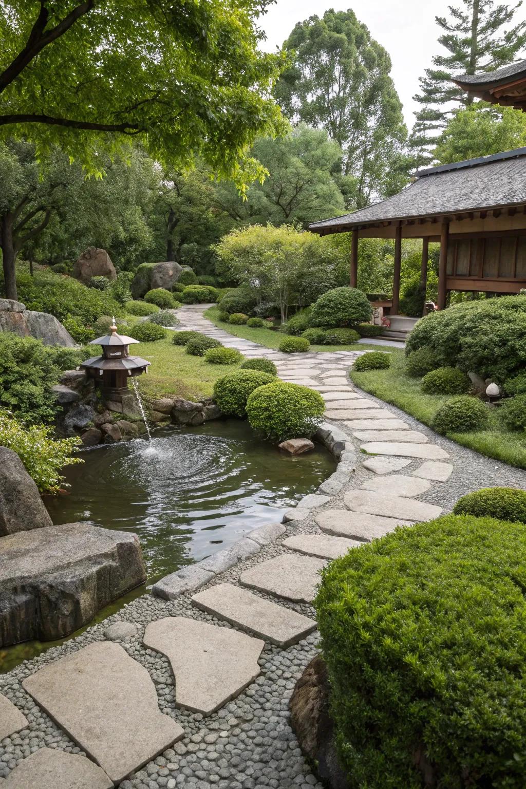 A Zen garden providing a peaceful retreat.