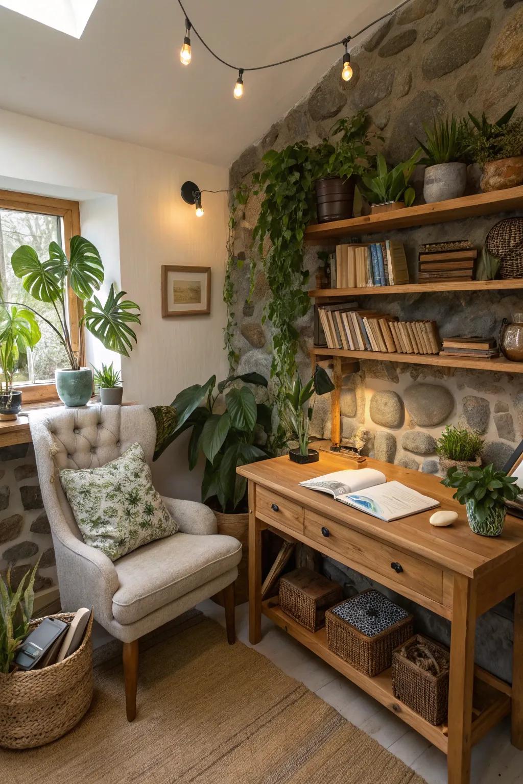 Nature-inspired elements create a calming and focused learning environment.
