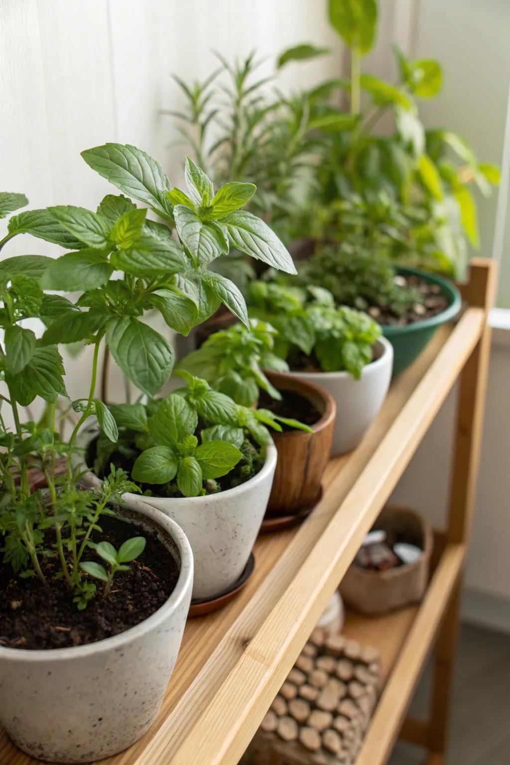 Herb gardens offer life and taste to a home corner.