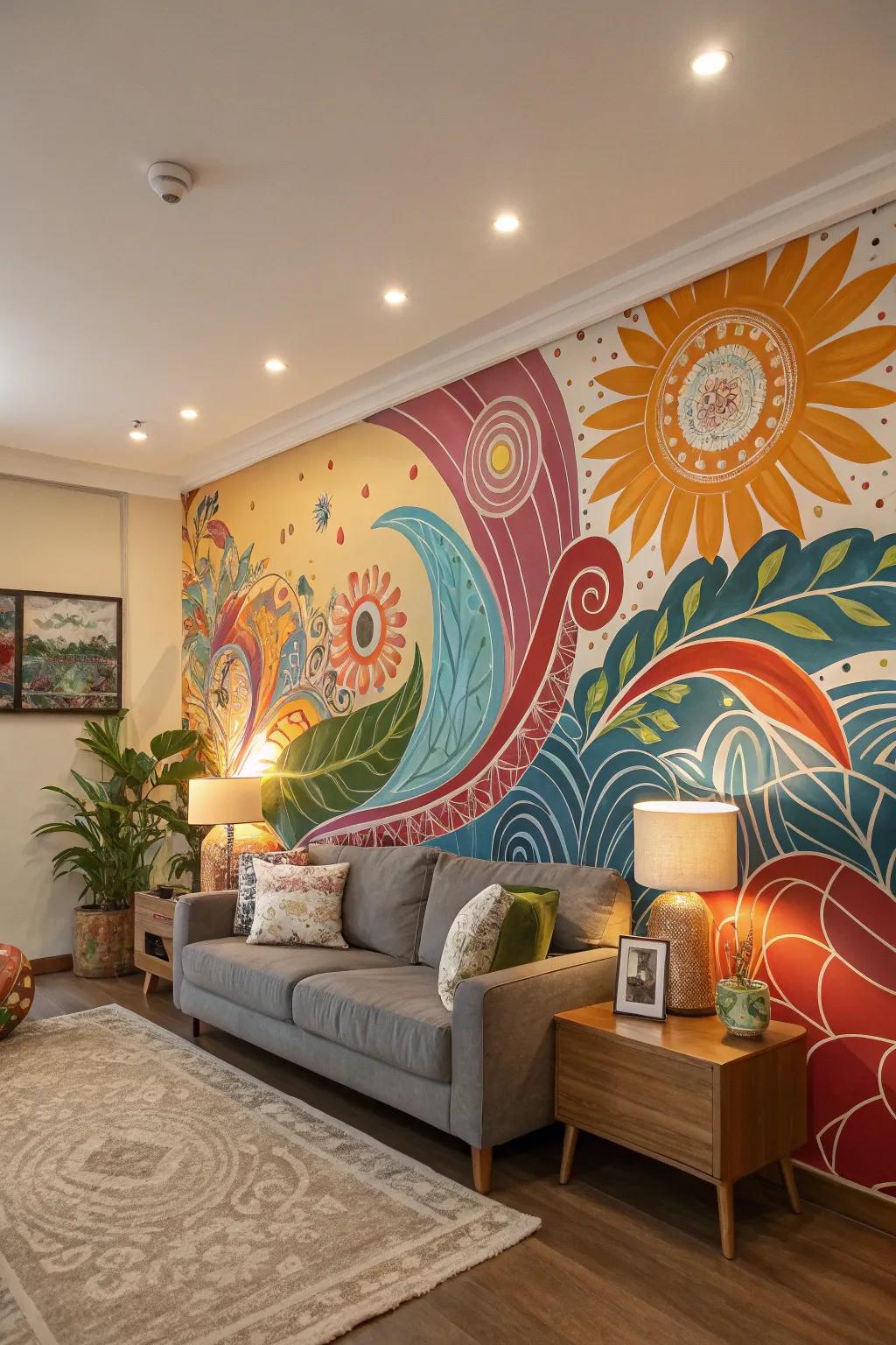 Painted walls transform walls into art.