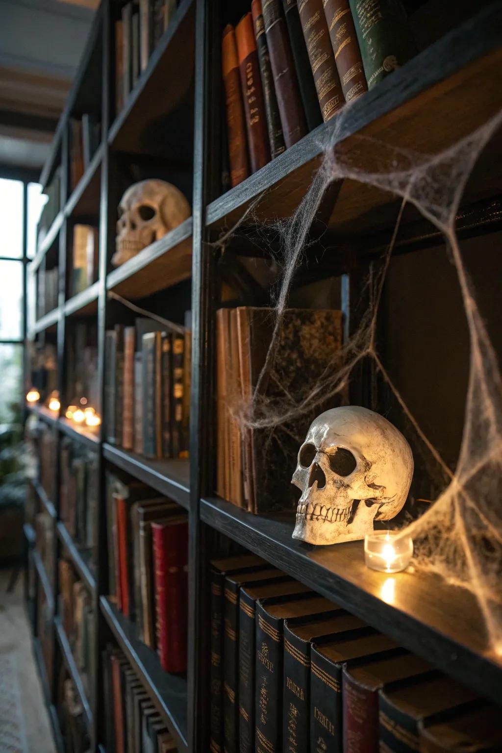 A spectral shelf adding Halloween magic.