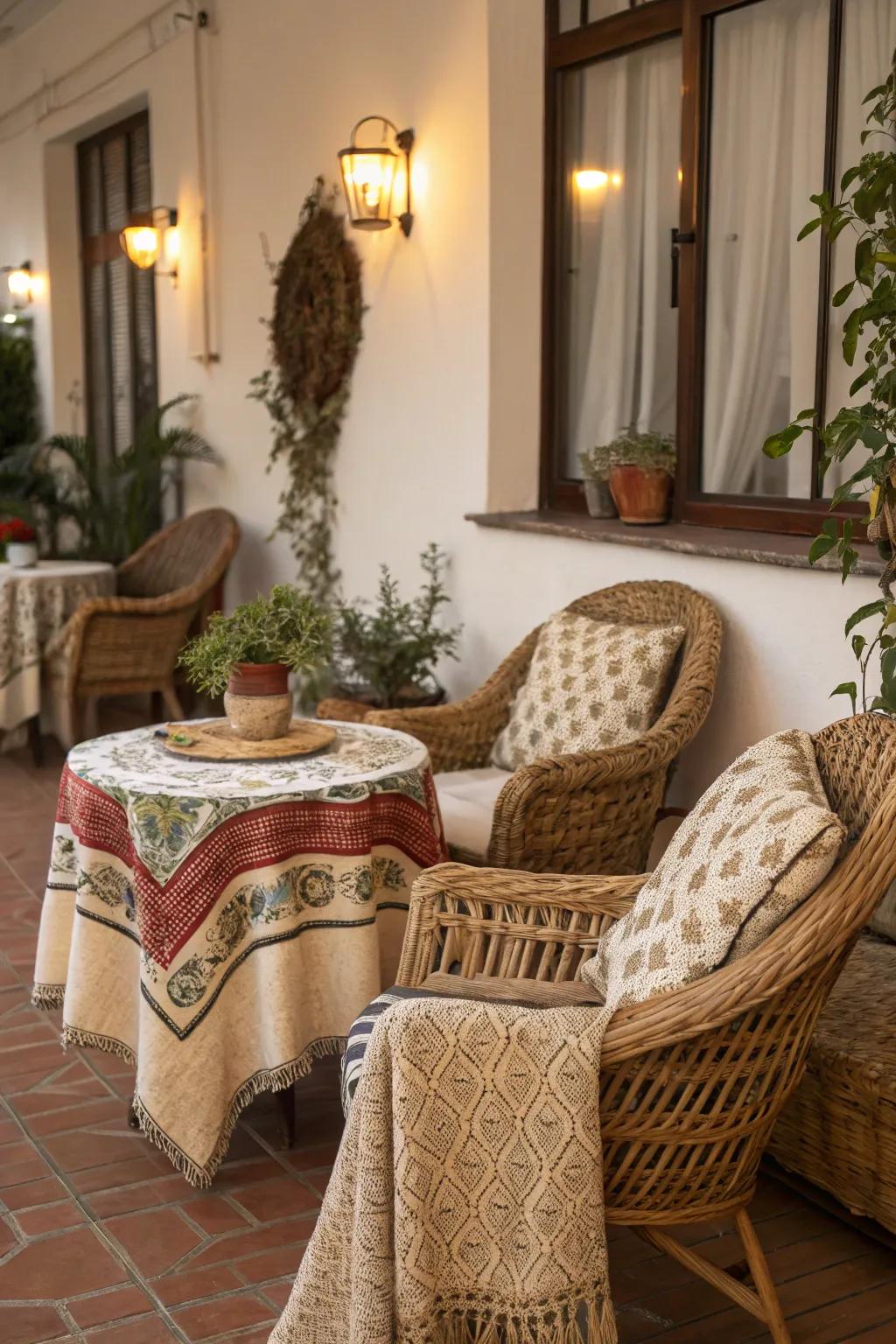 Textures add depth and interest to your indoor patio.