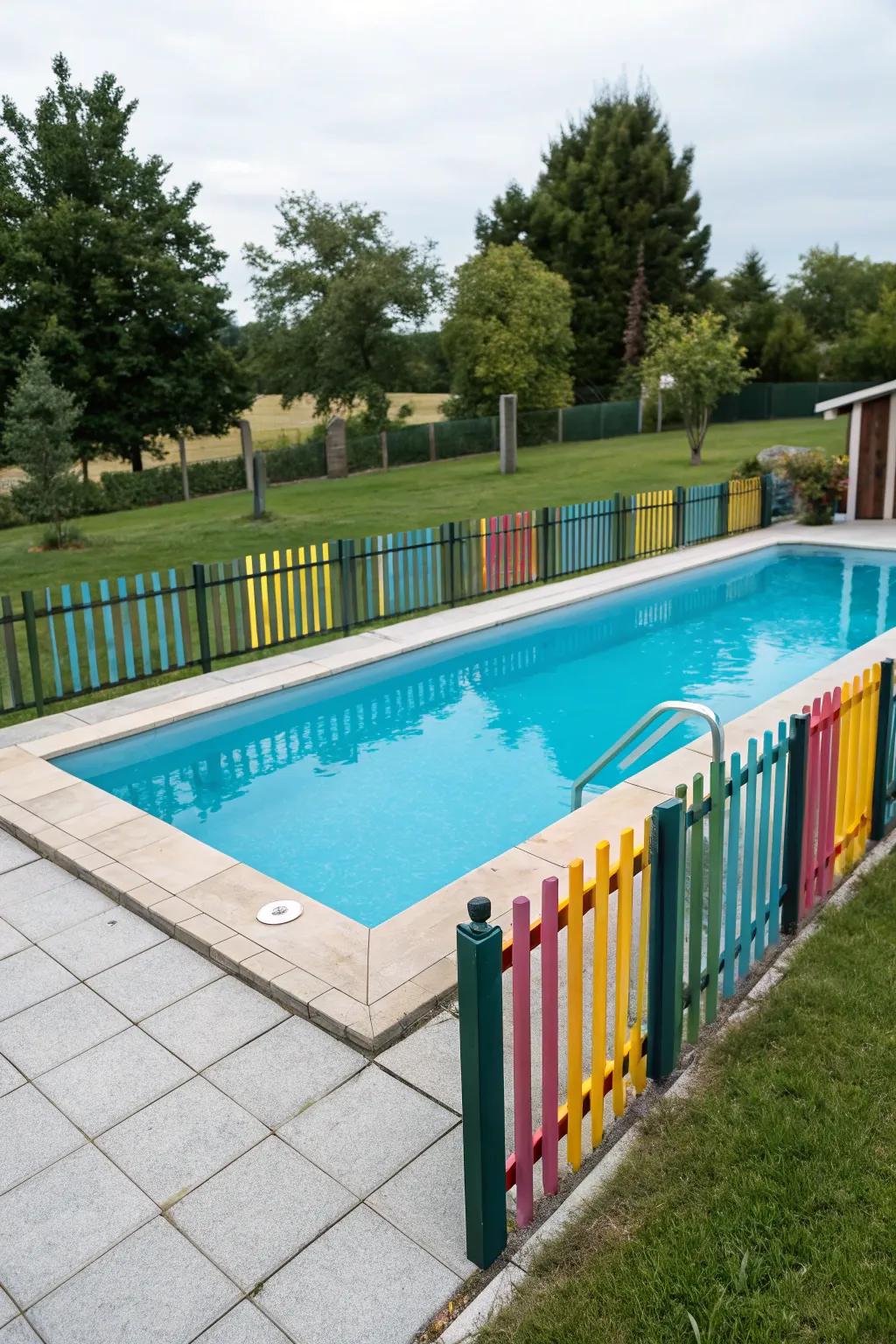 Colorful surrounds infuse a cheerful and vibrant element to pool areas.
