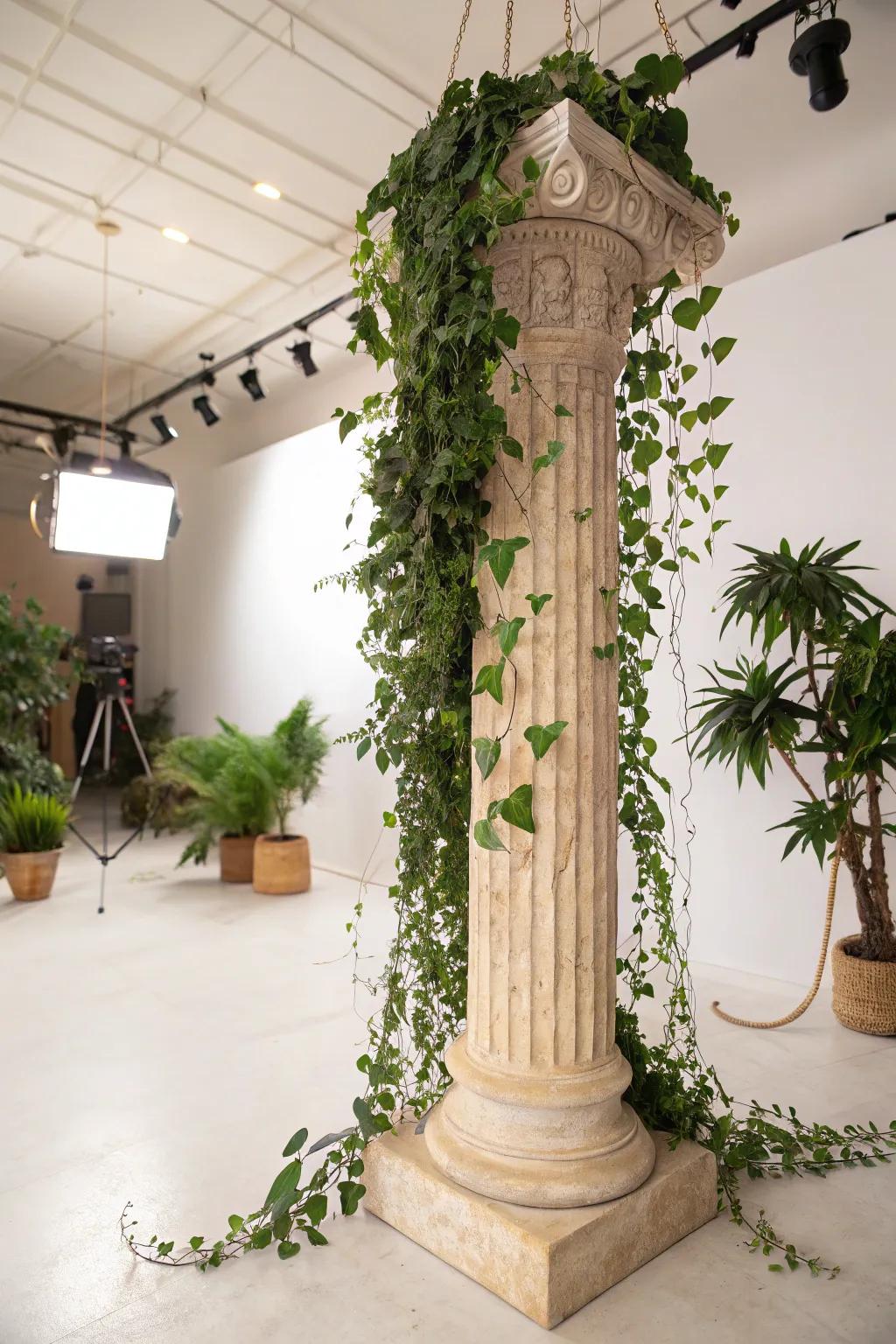 Foliage introduces a refreshing touch to columns.