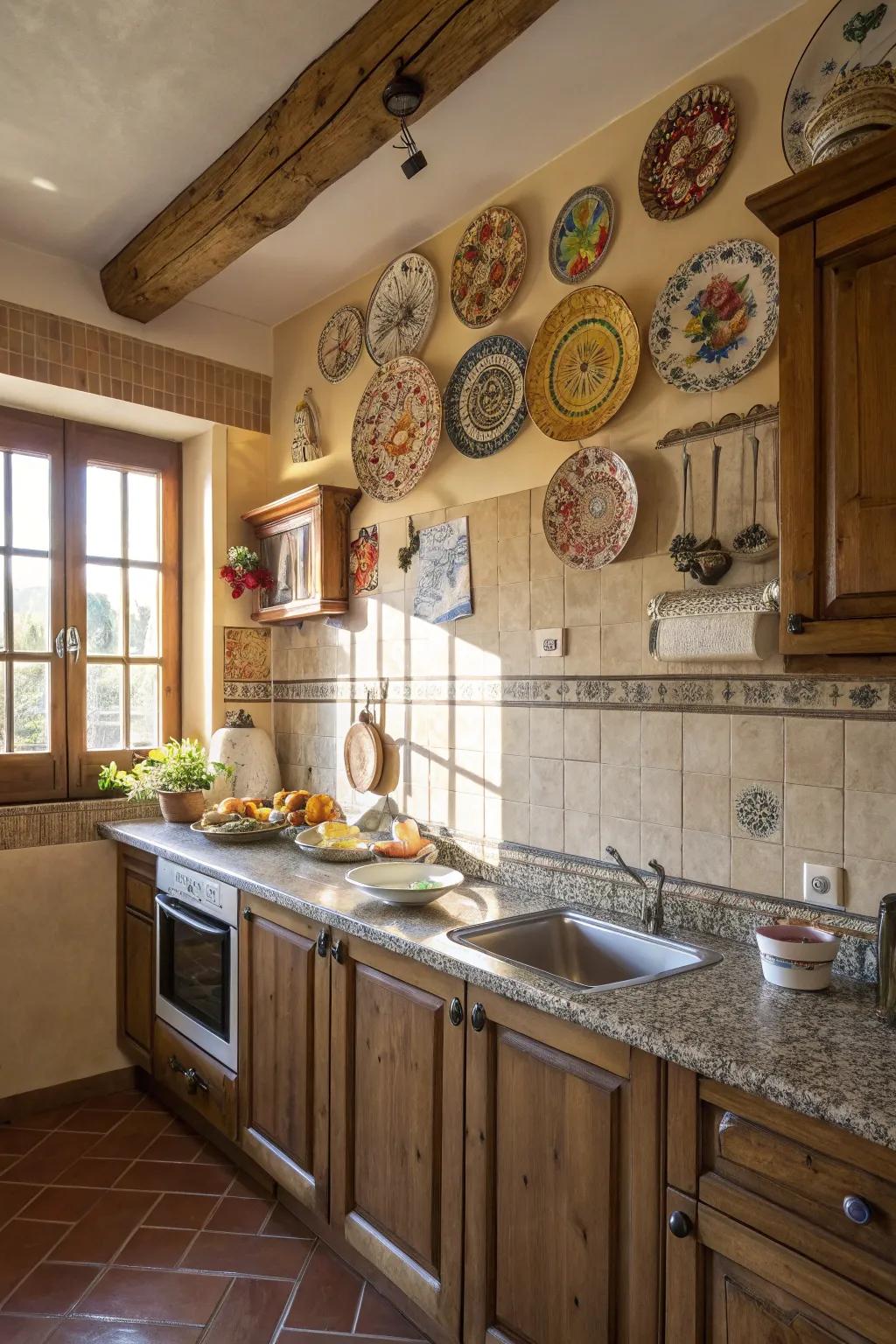 Decorator plates add old style and storytelling.