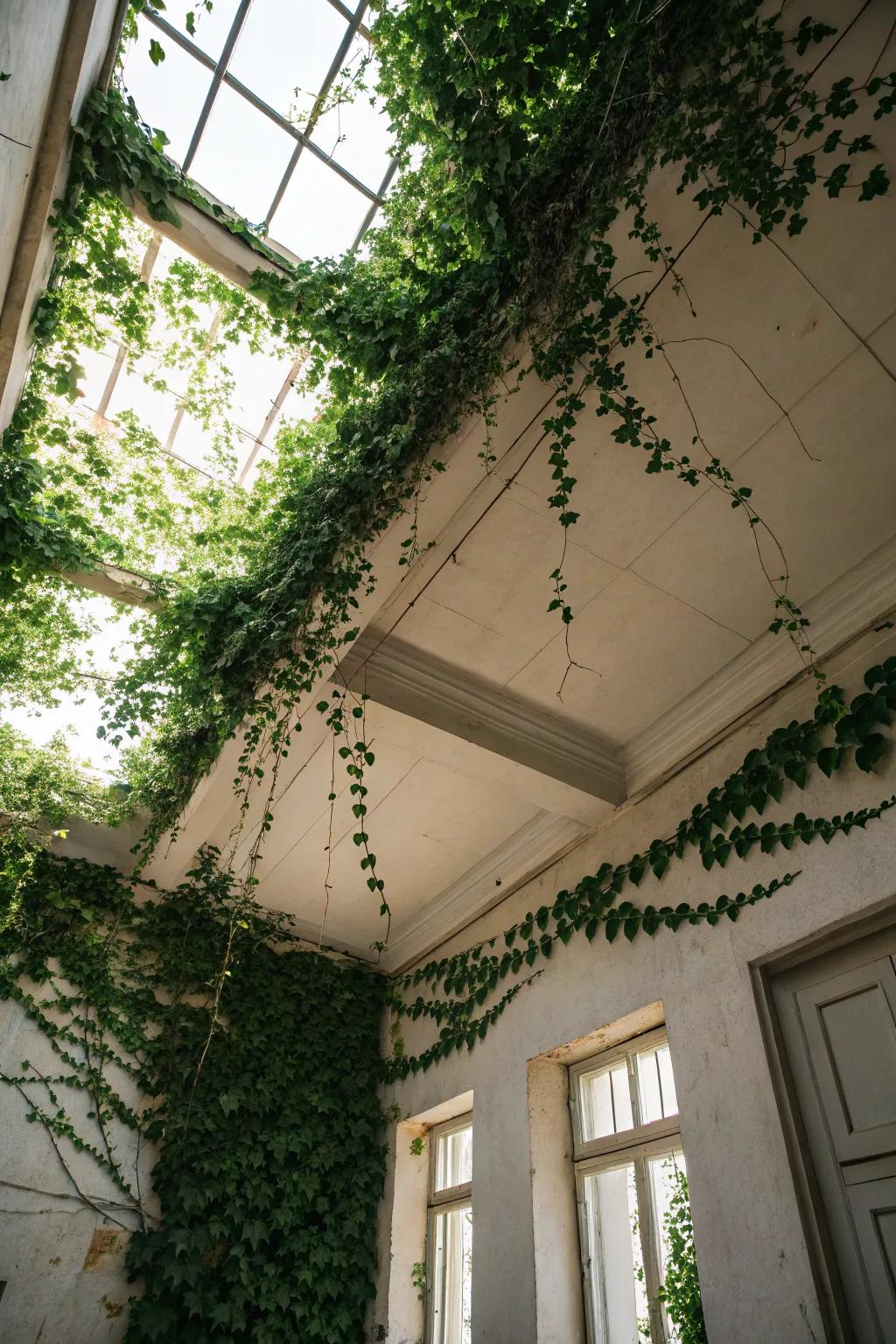Stylish and modern, the ivy ceiling is the new trend!