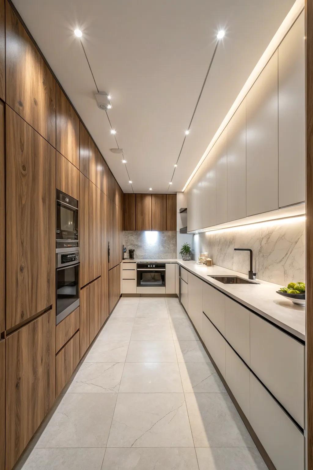 Seamless paneling fashions a cohesive and immersive kitchen.
