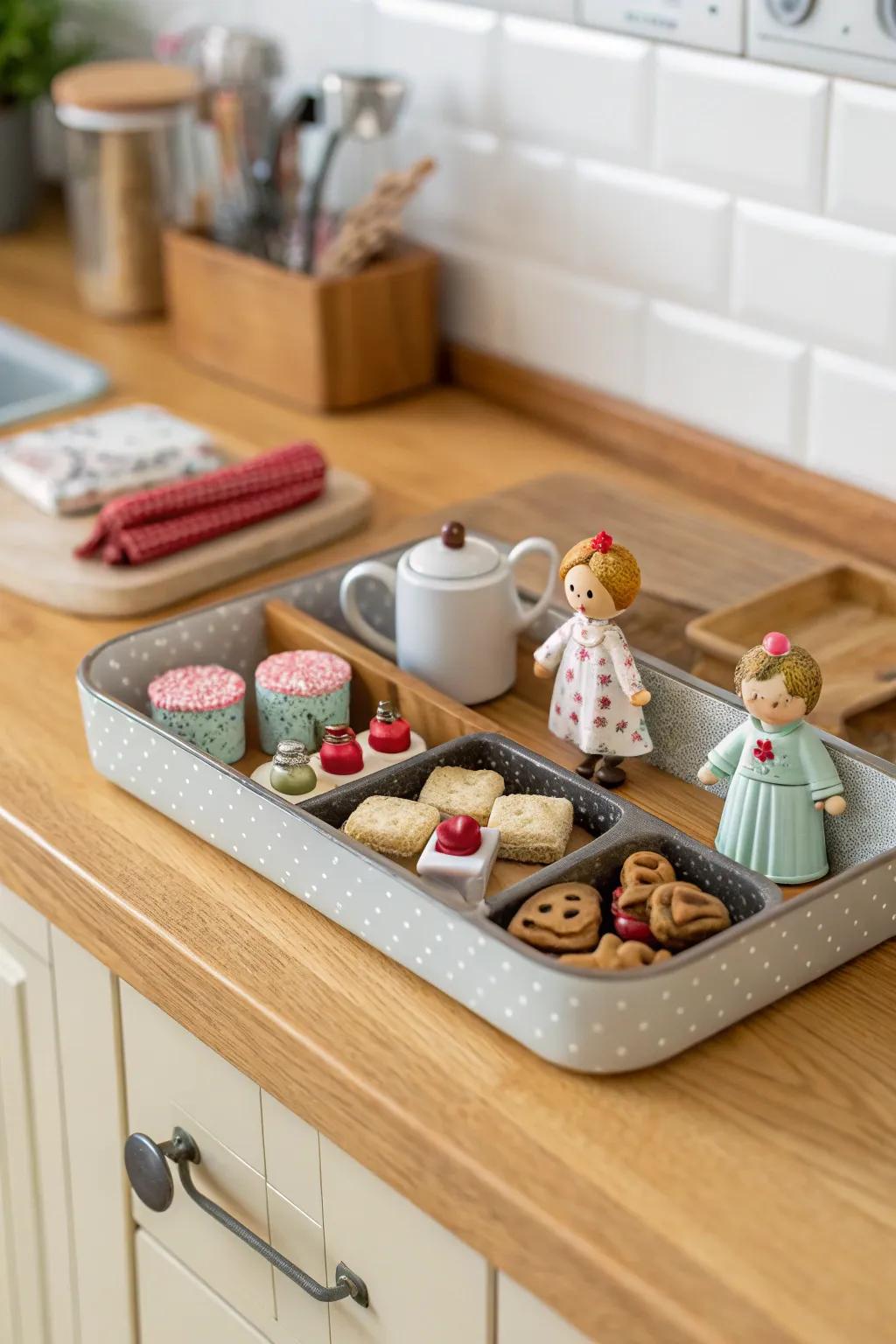 Using miniature figurines can introduce playfulness and identity.