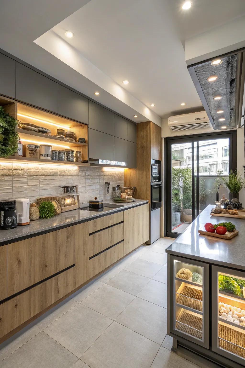 Design modifications introducing smart functionality to the kitchen.