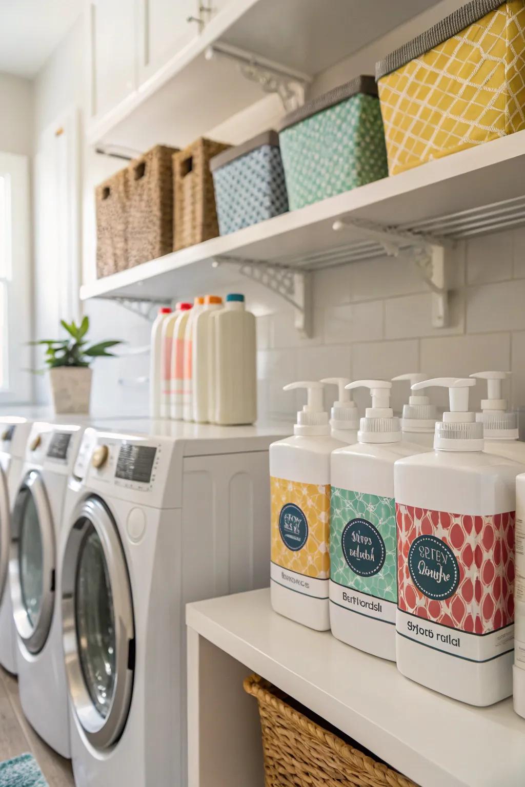 Decorative markers infuse a personal impression to your washing dispensers.