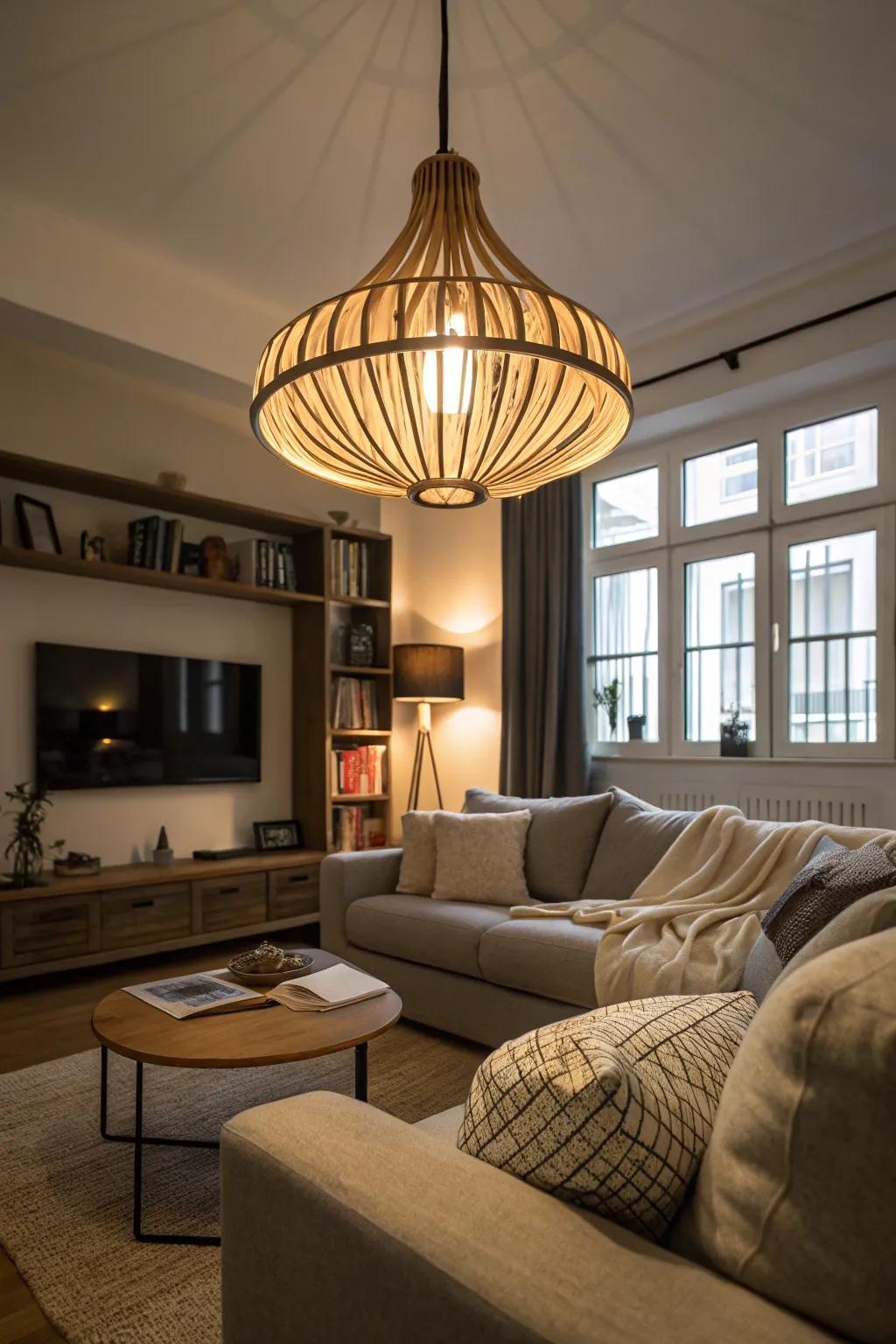 Charm and focus through LED hanging lighting.