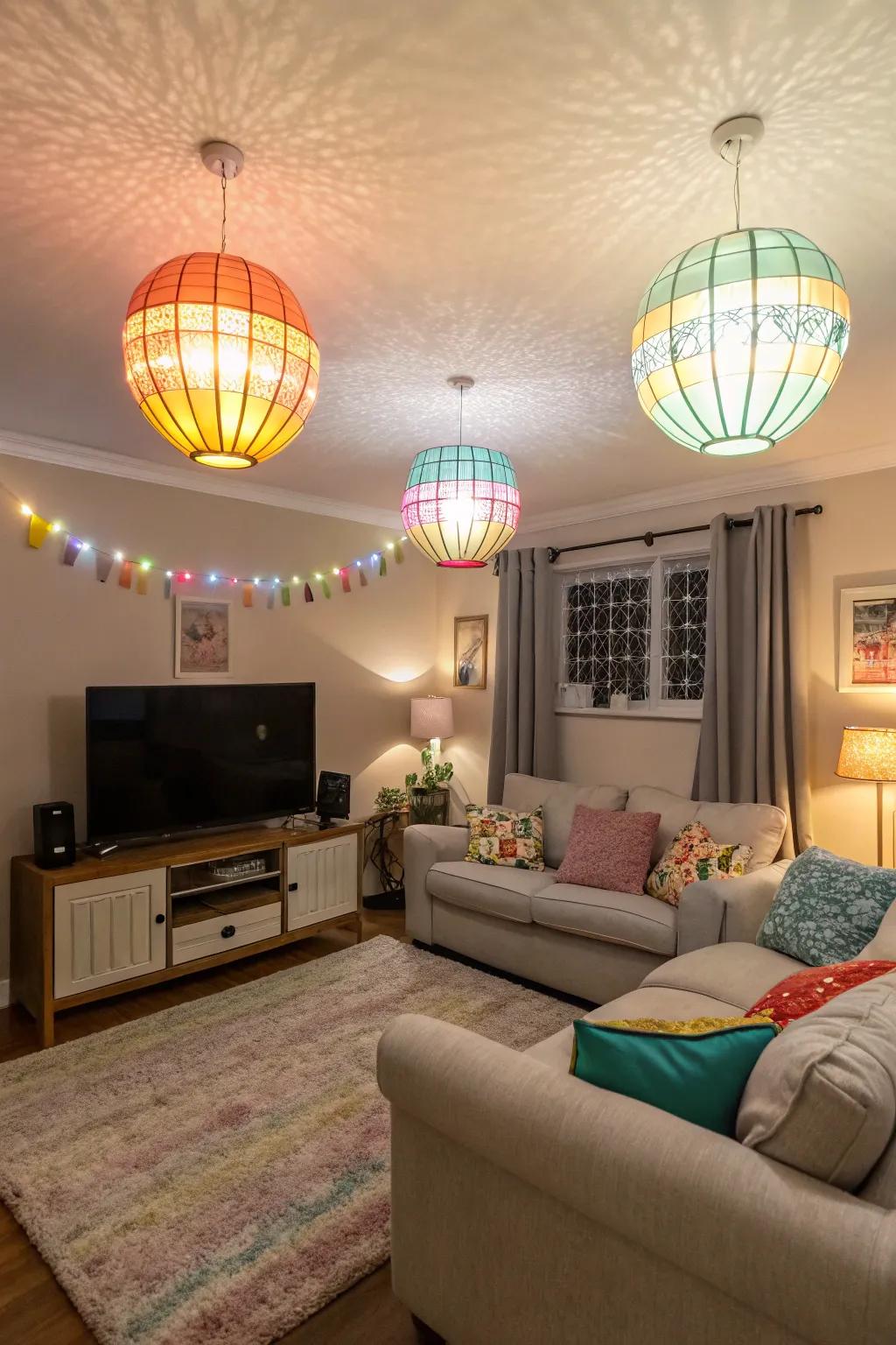 Vivid fixtures inject fun atmospheres and individuality.