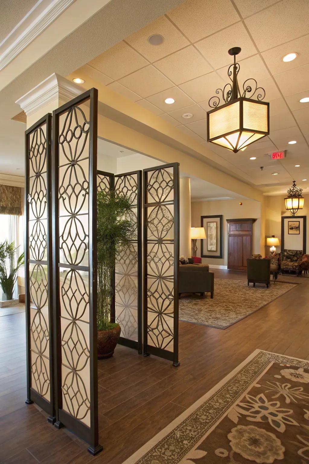 A structured entryway with creative dividers