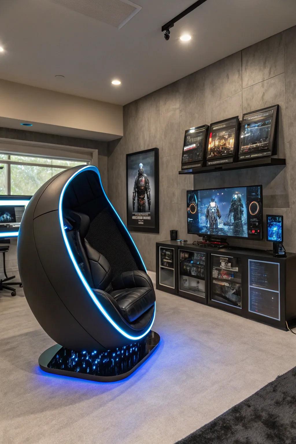 Step into the future with a futuristic pod chair.