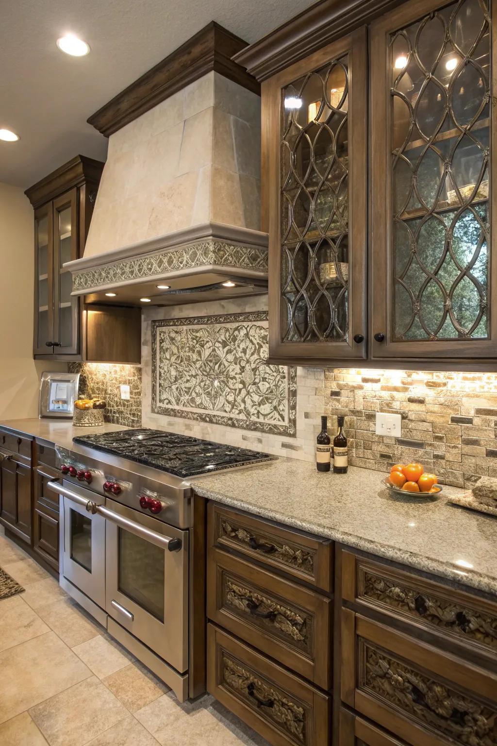 A varied mix of elements for a distinctive backsplash.
