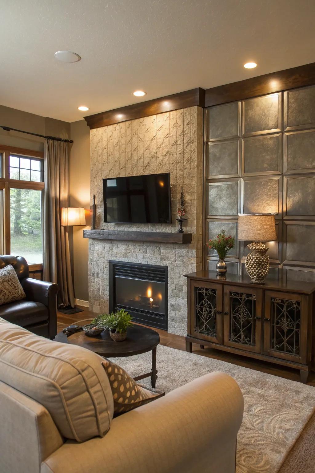 Metal accents offer a sleek and modern aesthetic.