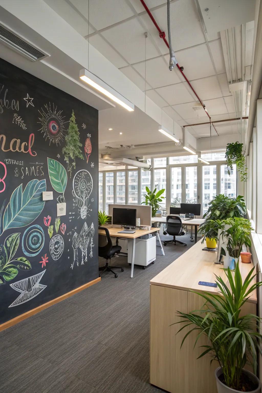 Refresh your area using a chalkboard art space.