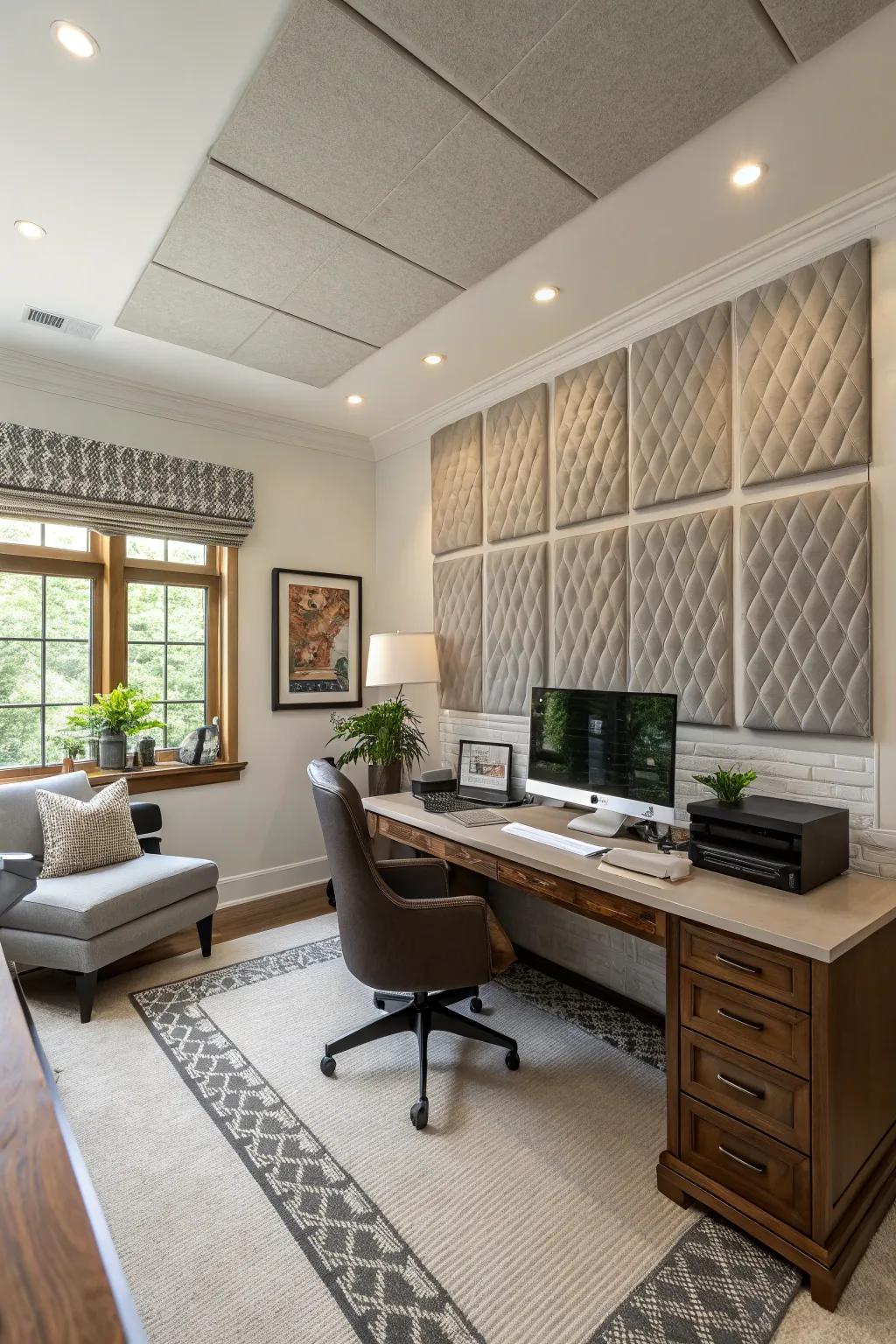 Minimize distractions with stylish acoustic panels.