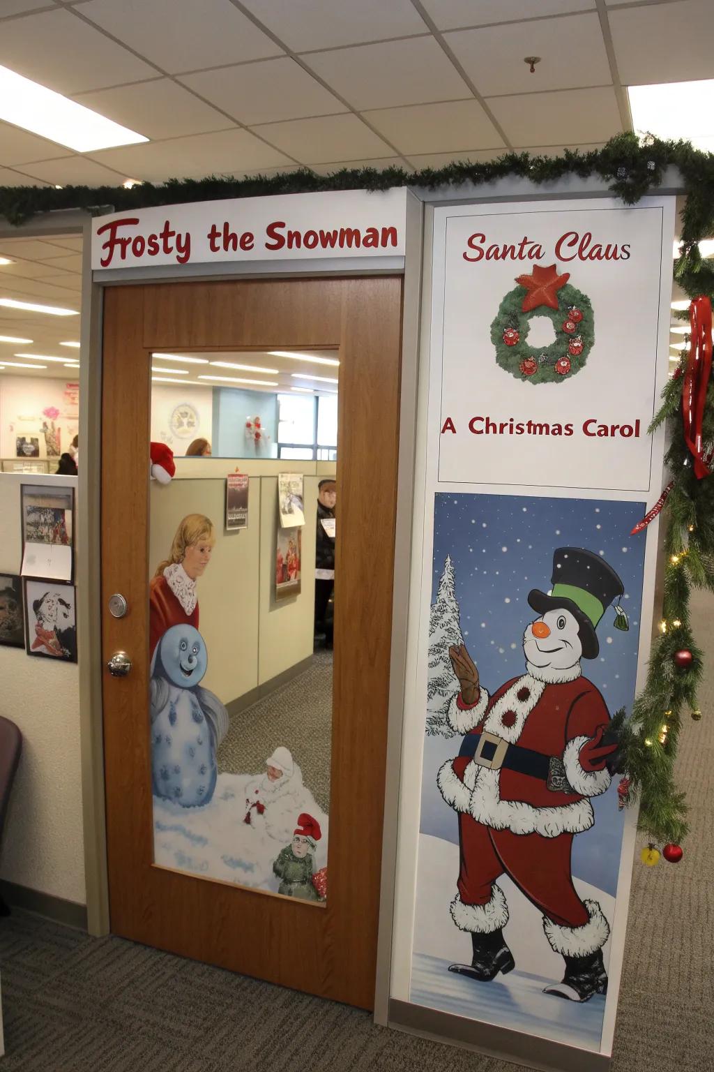 Bring holiday film magic to life with this cinematic door decoration.
